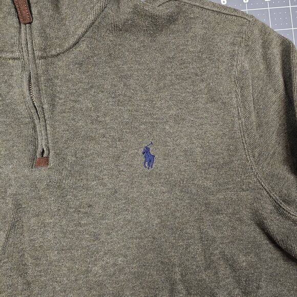 Polo Ralph Lauren Sweater Large Estate Rib 1/4 Zip Preppy Academia Golf - Picture 2 of 9